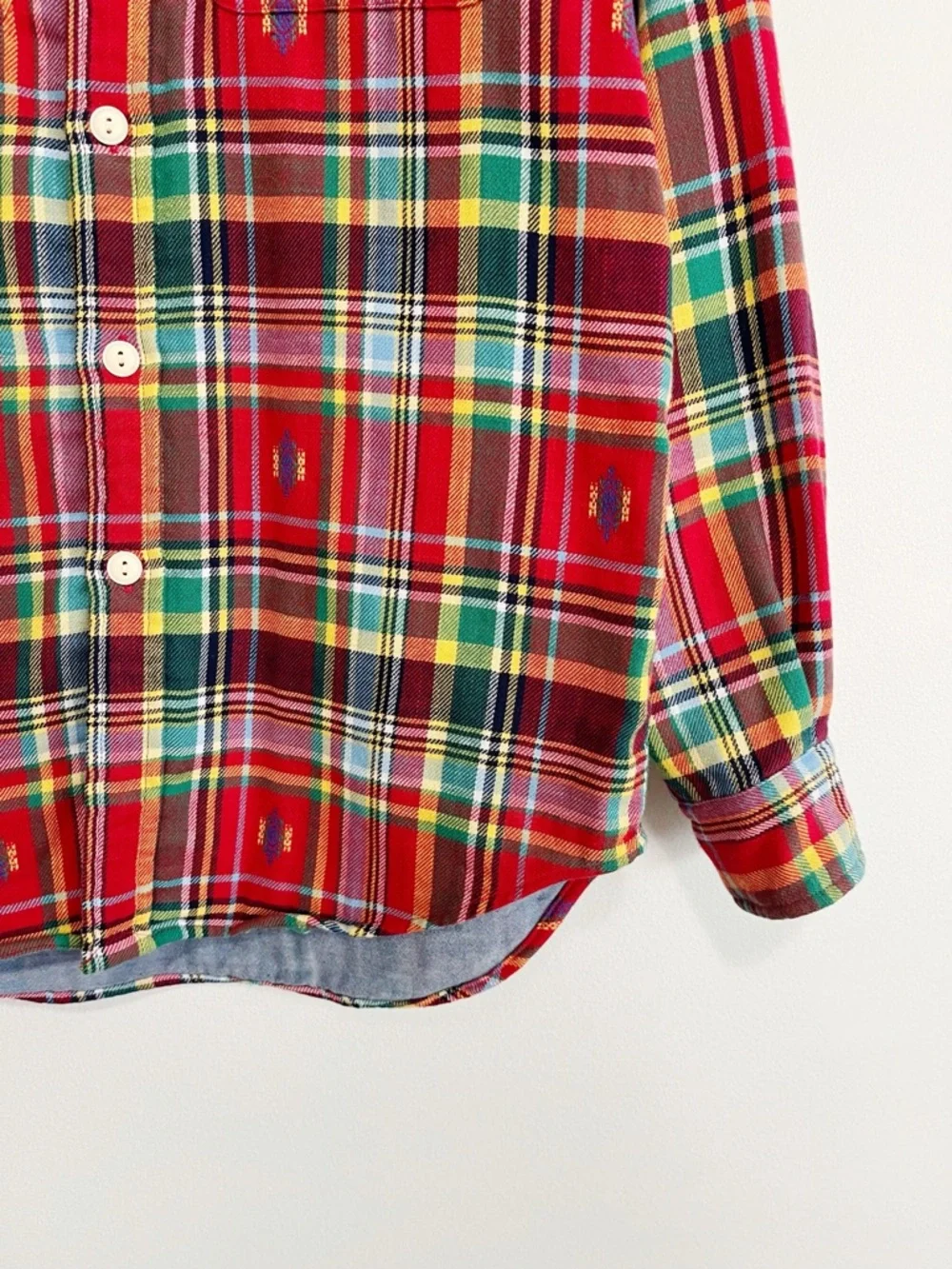 Polo Ralph Lauren Classic Fit Southwest Plaid Flannel Button Shirt Small